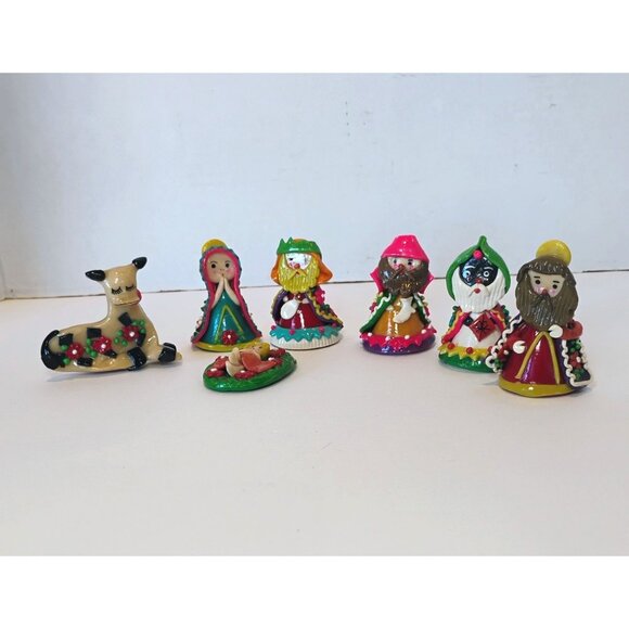 Ten Thousand Villages Masapan Dough Peruvian Nativity Set Colorful 7pc Christmas - Picture 5 of 8